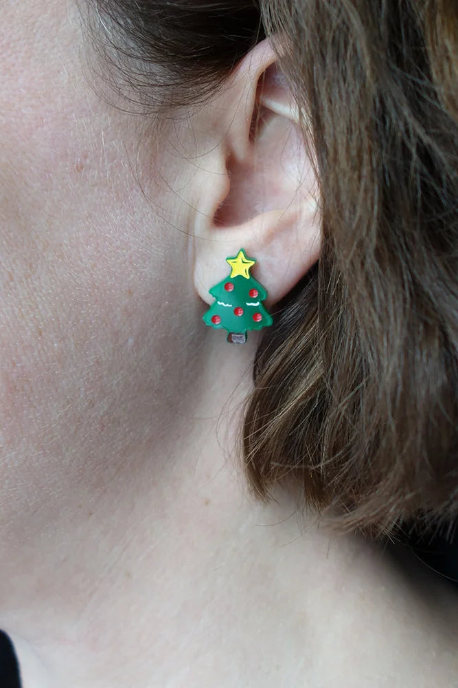 Lili0571 Christmas Tree Stud Earrings