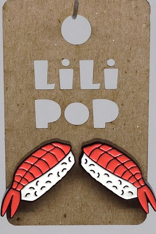Lili0610 Shrimp Nigiri Stud Earrings