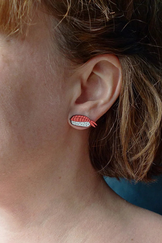 Lili0610 Shrimp Nigiri Stud Earrings