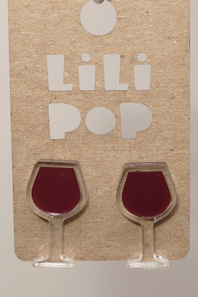 Lili0652 Red & White Wine Creations Lilipop Studs