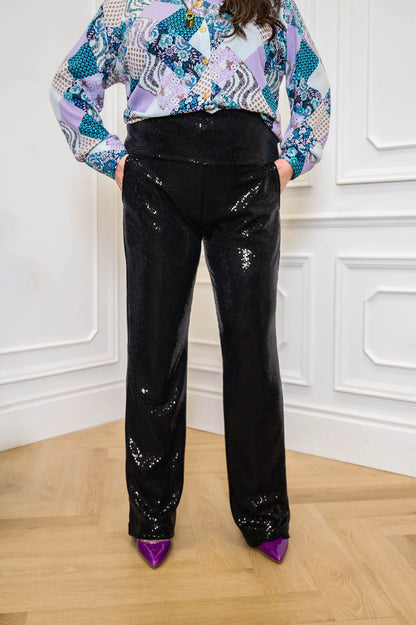 Sequin Straight Leg Pants