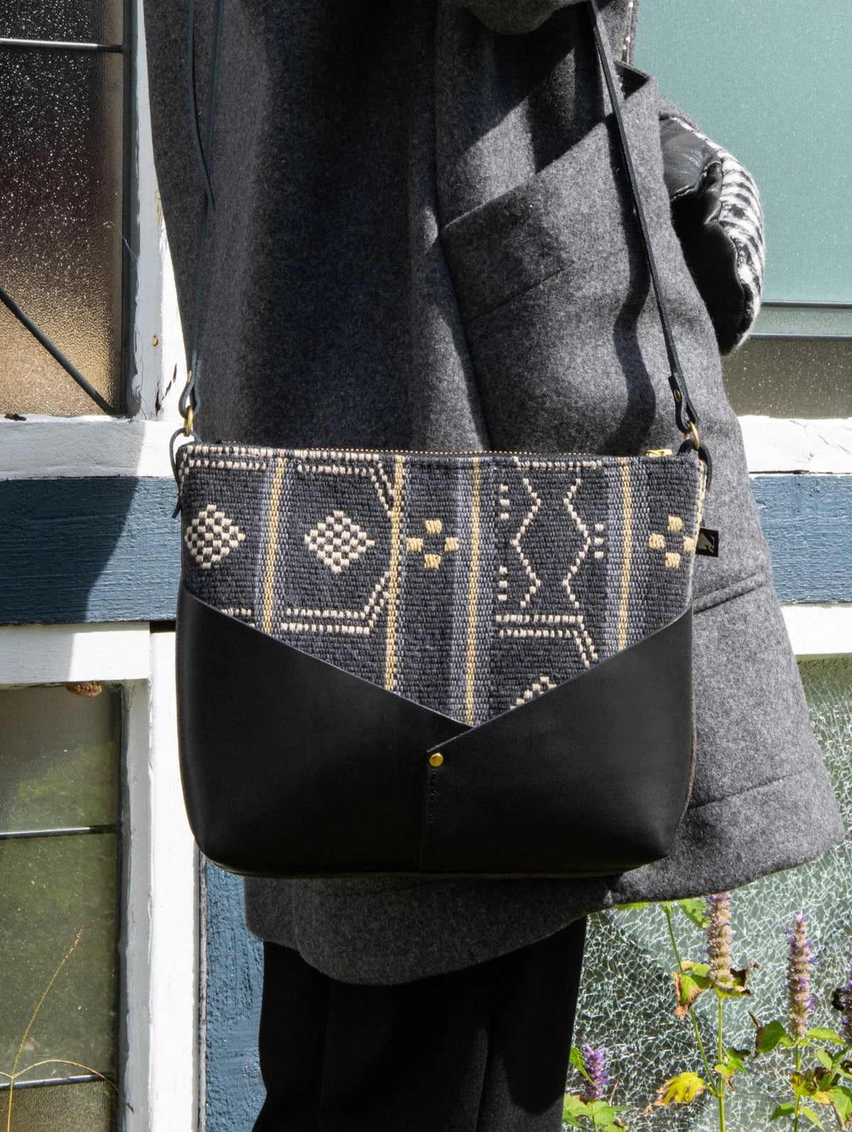Woodstock Recycled Leather Shoulder Bag