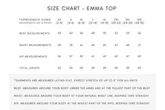 EMK Size Chart