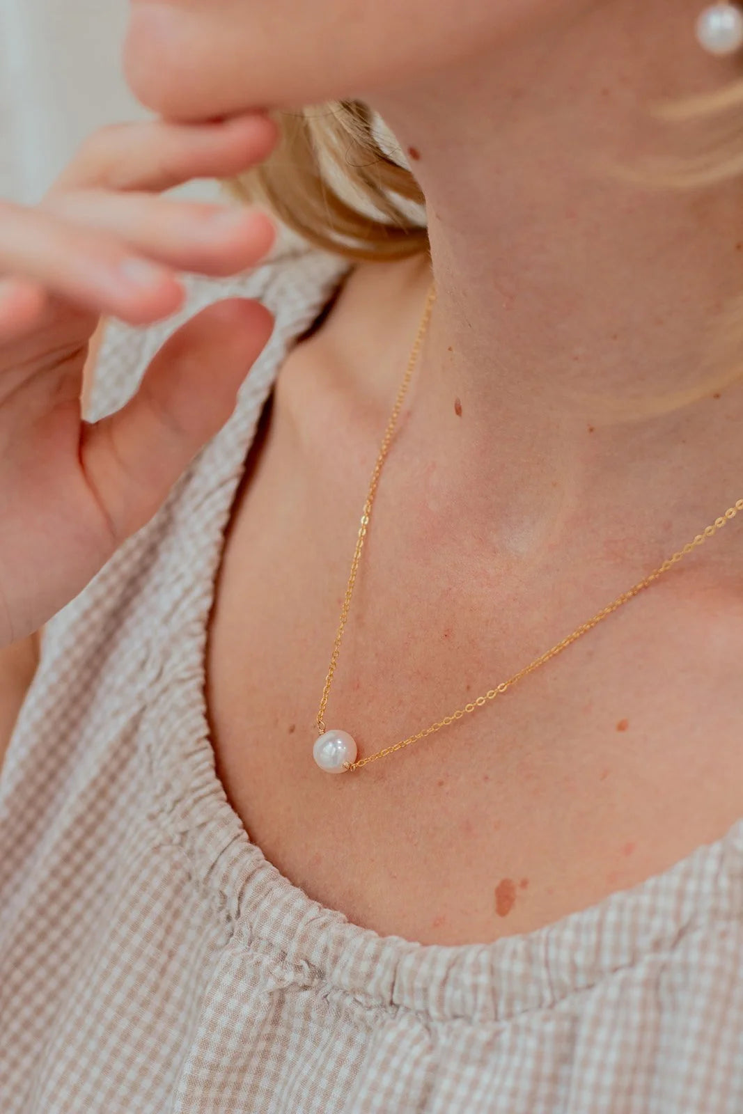 Rhea Single Stone Necklace 14K Gold Fill