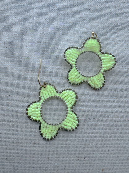 Mod Colour Pop Beaded Flower Earrings