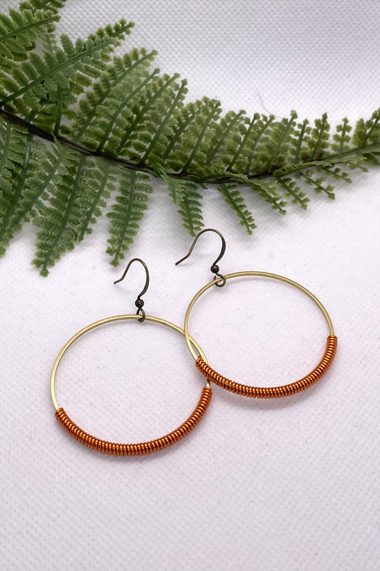 Uma Large Wire Wrapped Circle Earrings