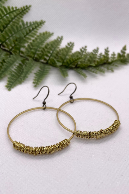 Lydia Gold Wire Wrapped Circle Earrings