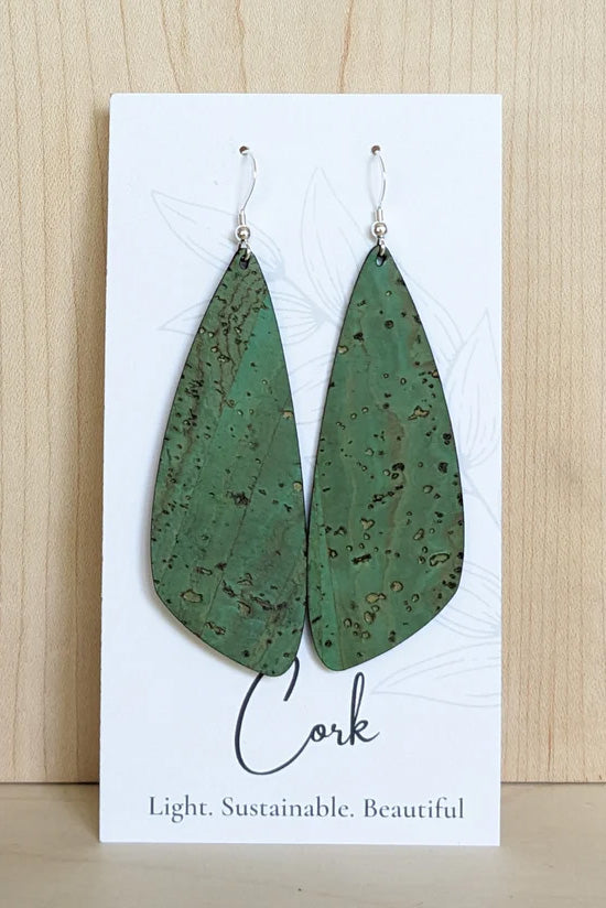 Wing Shaped Cork Earrings - Several Colour Options