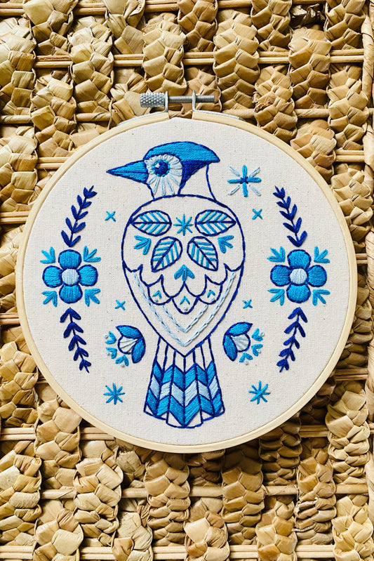 Blue Jay Complete Embroidery Kit