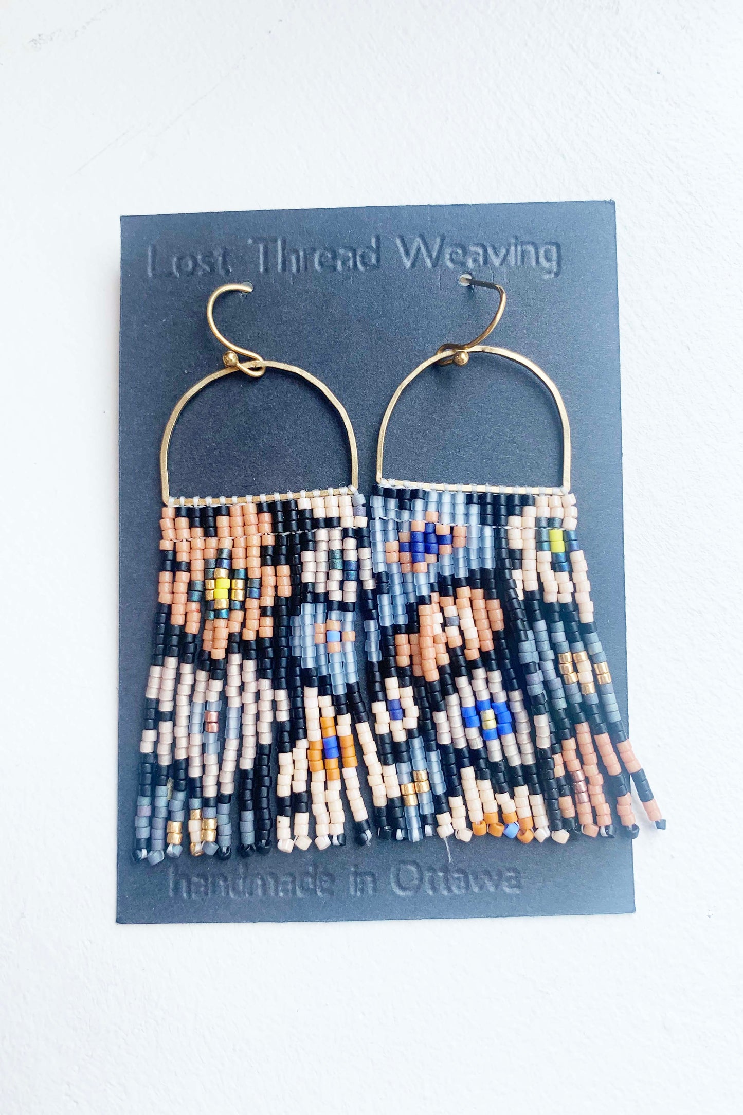 Aurora - Beaded Fringe Earrings  Abstract Blossoms