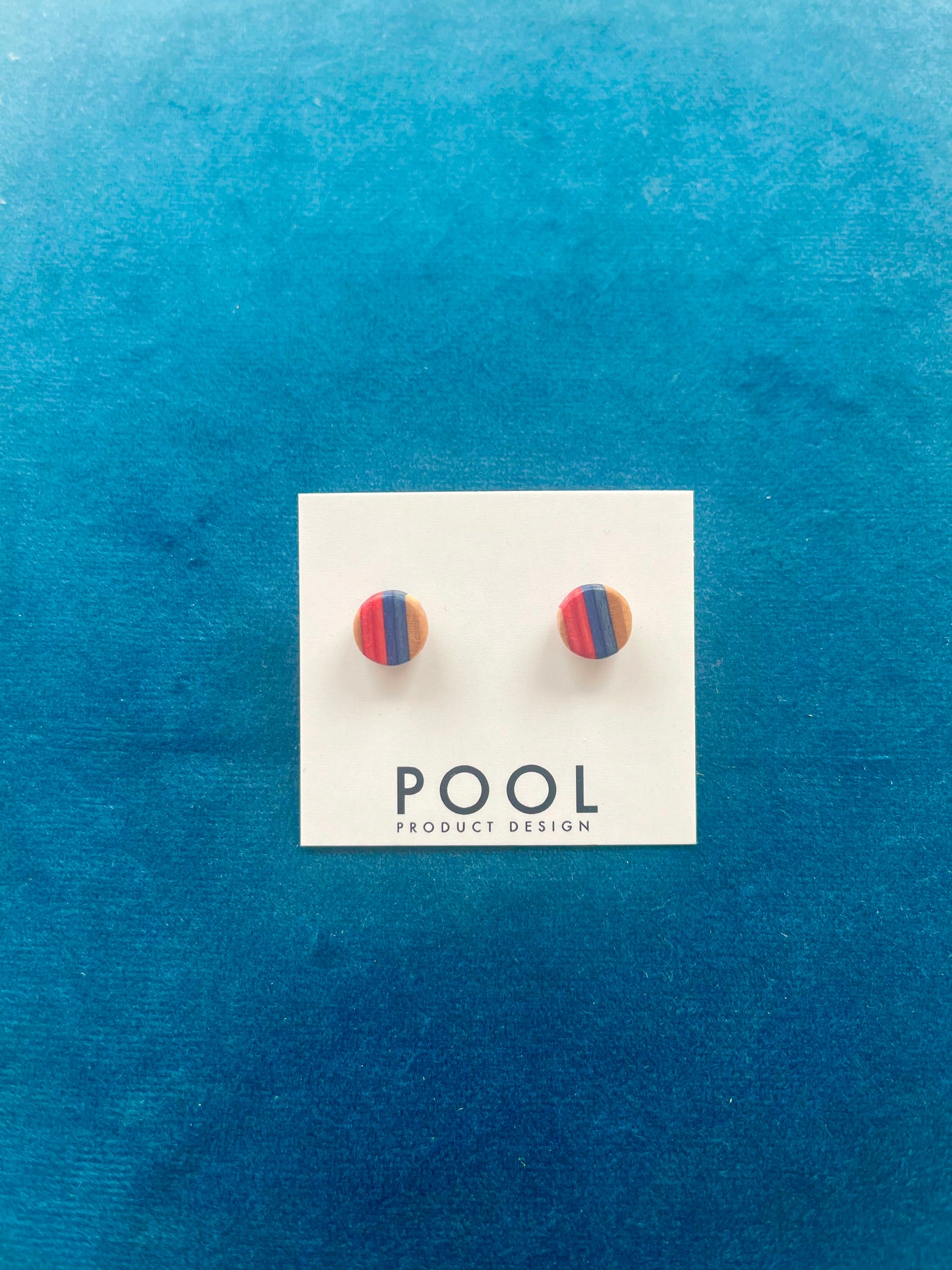 Small Round Repurposed Skateboard Stud Earrings