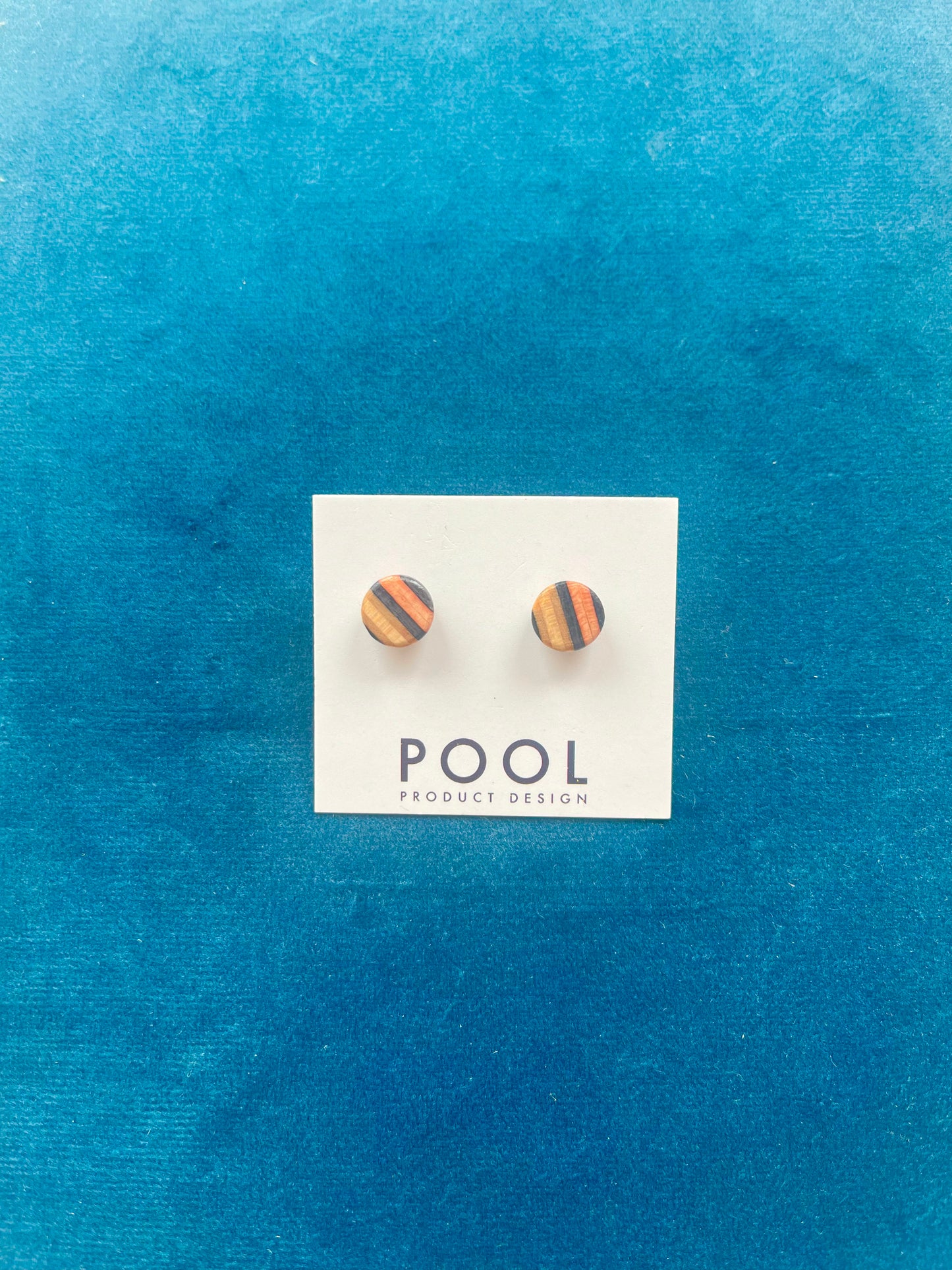 Small Round Repurposed Skateboard Stud Earrings