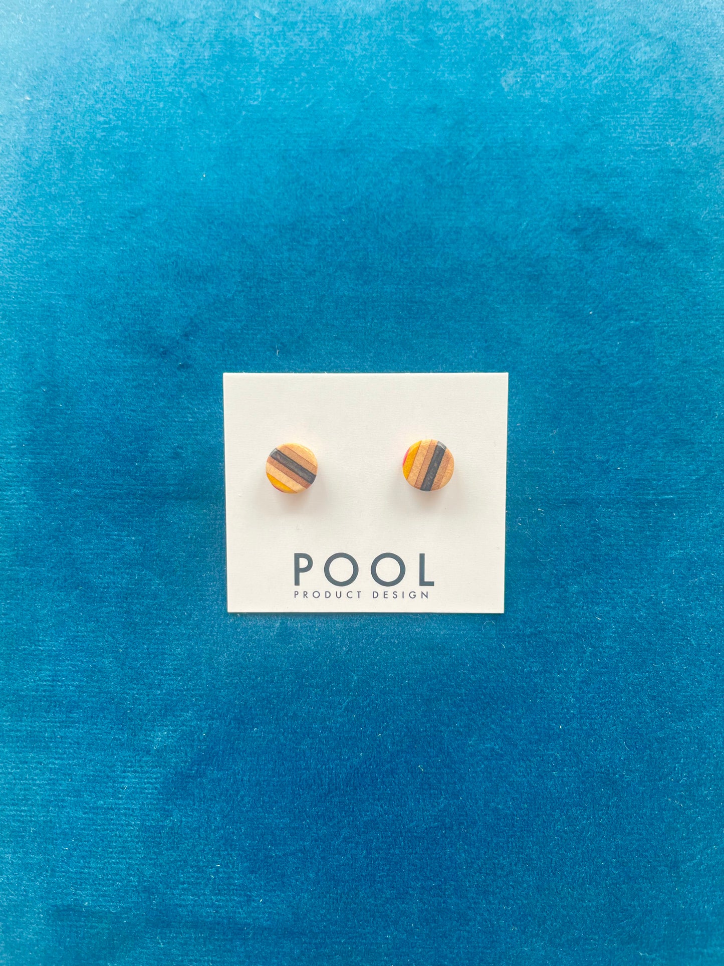 Small Round Repurposed Skateboard Stud Earrings