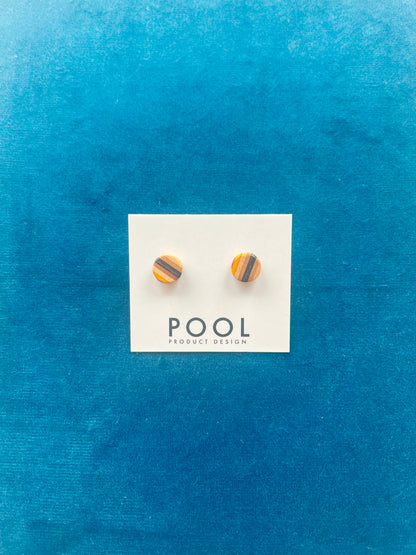 Small Round Repurposed Skateboard Stud Earrings