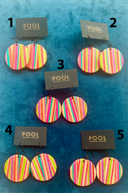 Zig Zag Repurposed Skateboard Earrings