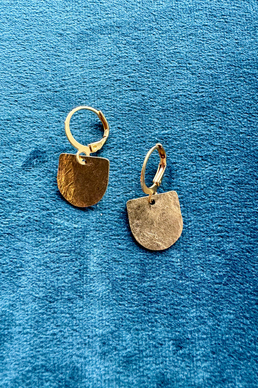Brass D-Shape Earrings