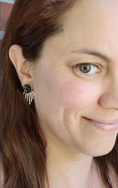 Ceramic Fireworks Jacket Stud Earrings