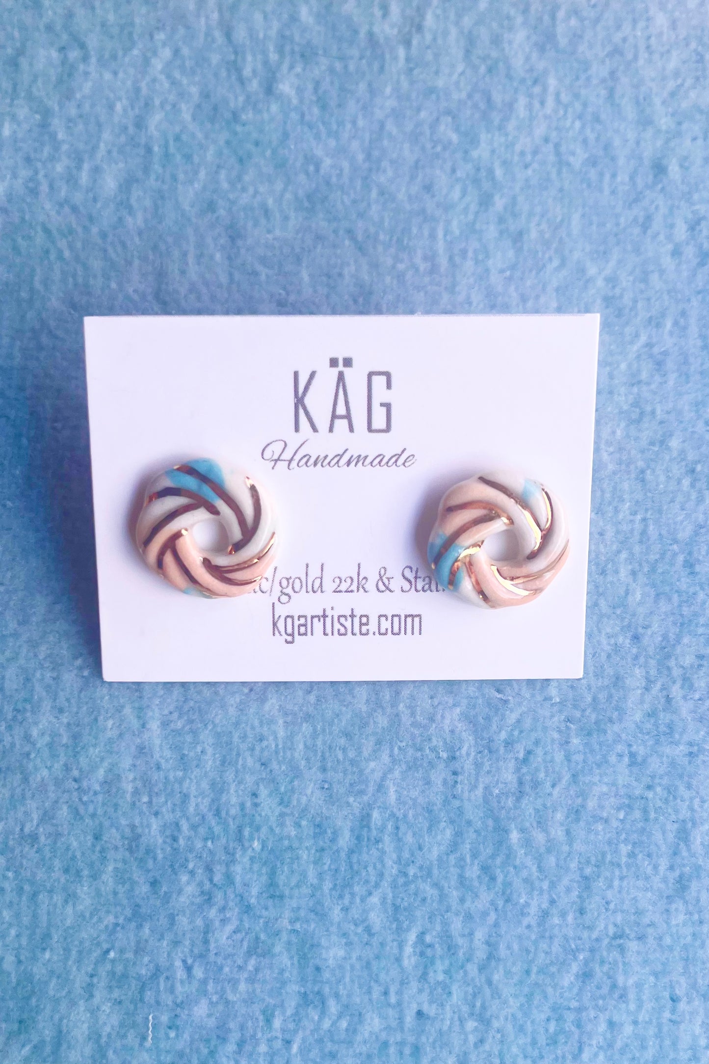 Ceramic Wreath Stud Earrings