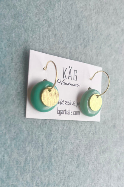 Double Round Ceramic Earrings