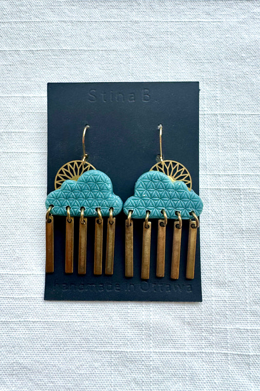 Sunny Raincloud Bar Dangle Earrings