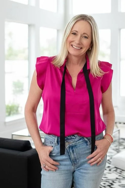 Satin Tie Blouse
