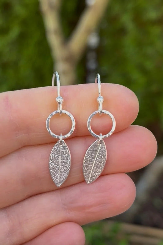 Leaf & Circle Earrings