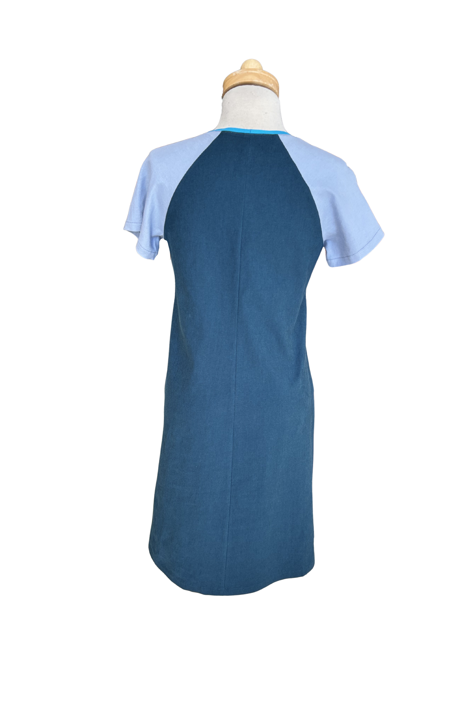 A back view of the Victoria Dress by Solomia is shown on a mannequin against a white background. 