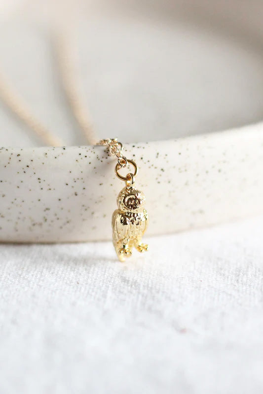 Gold-Plated Owl Necklace