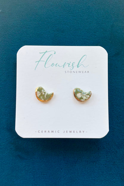 Ceramic Imprinted Bird Studs