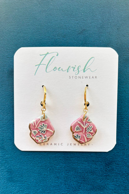 Petite Engraved Dangle Earrings