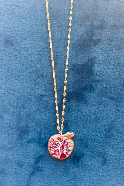 Ceramic Apple Imprint Necklace