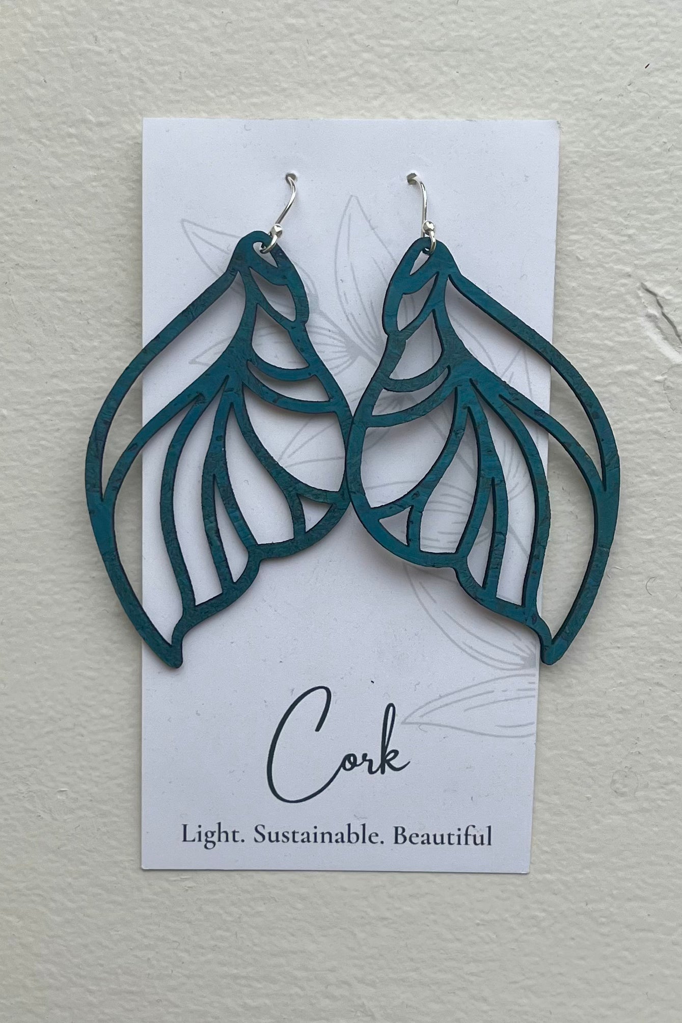 Fairy Wing Shaped Cork Earrings