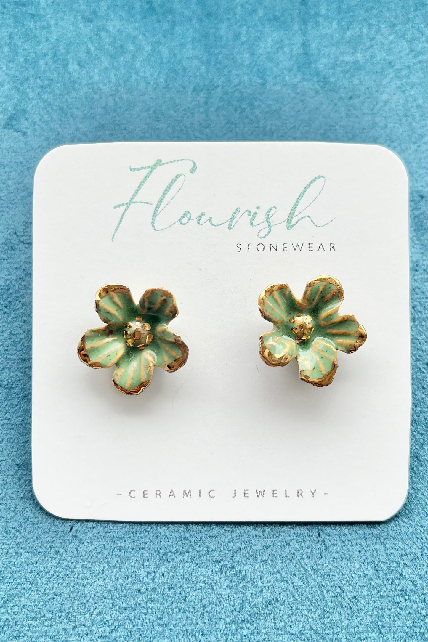 Green Flower Stud