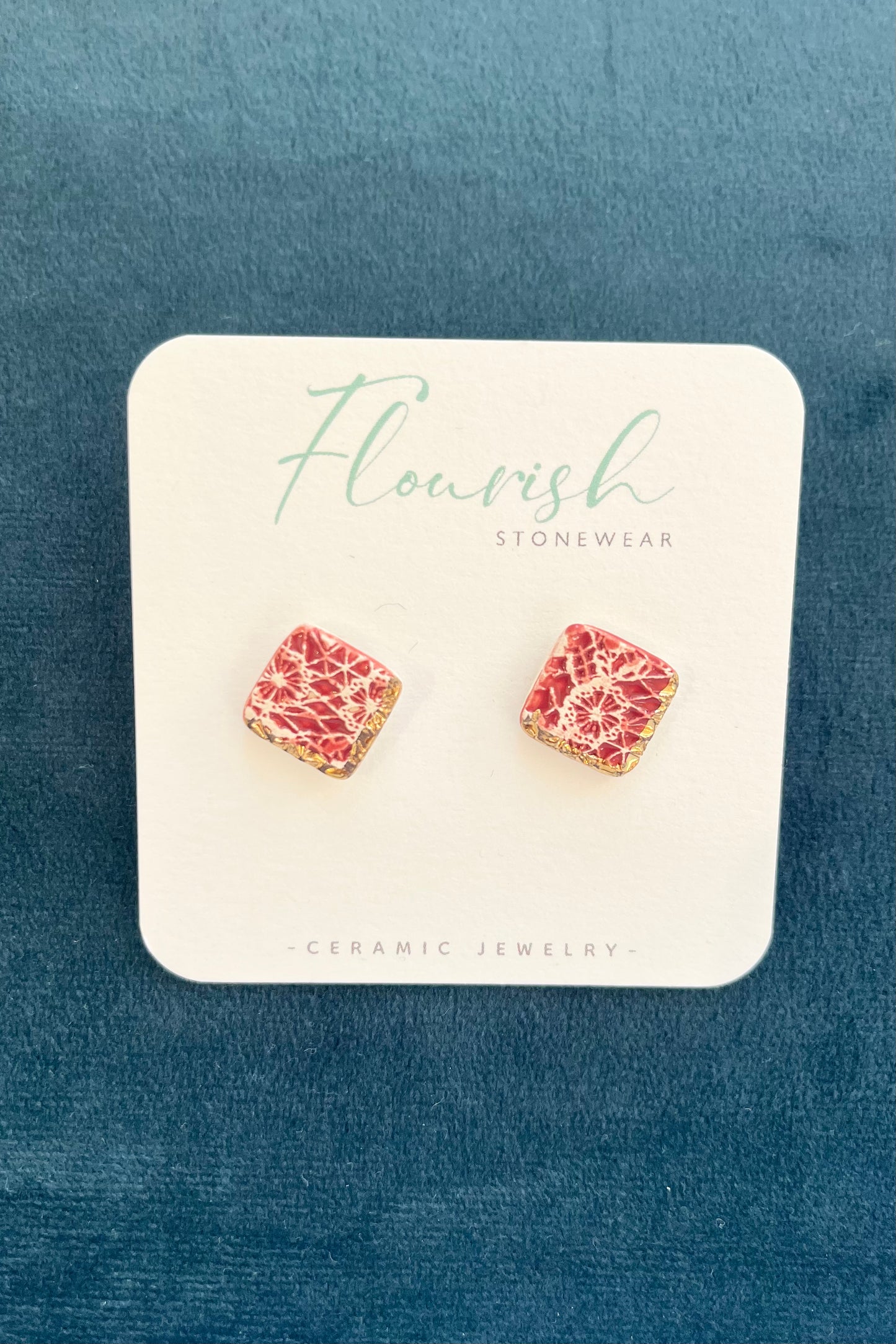 Wine Square Studs