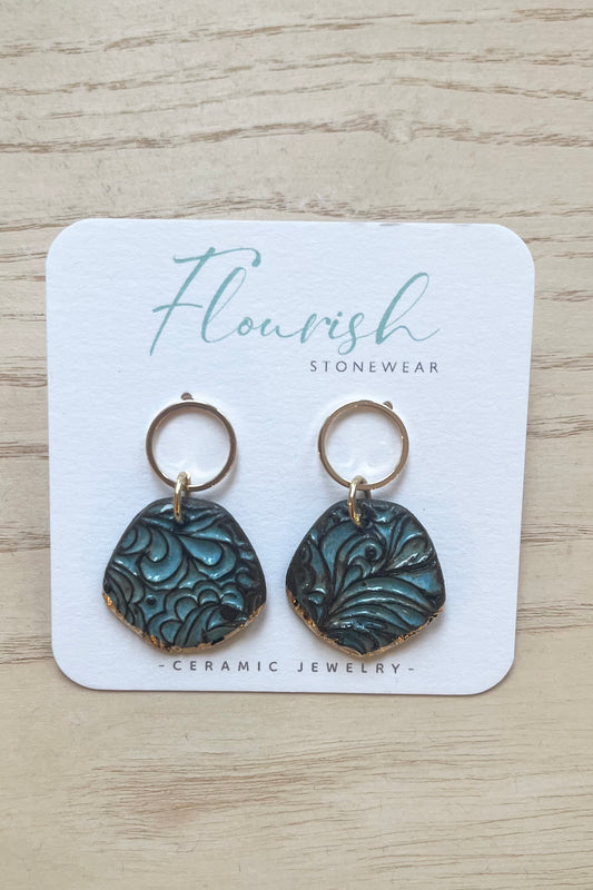 Floral Imprint Dangle Earrings