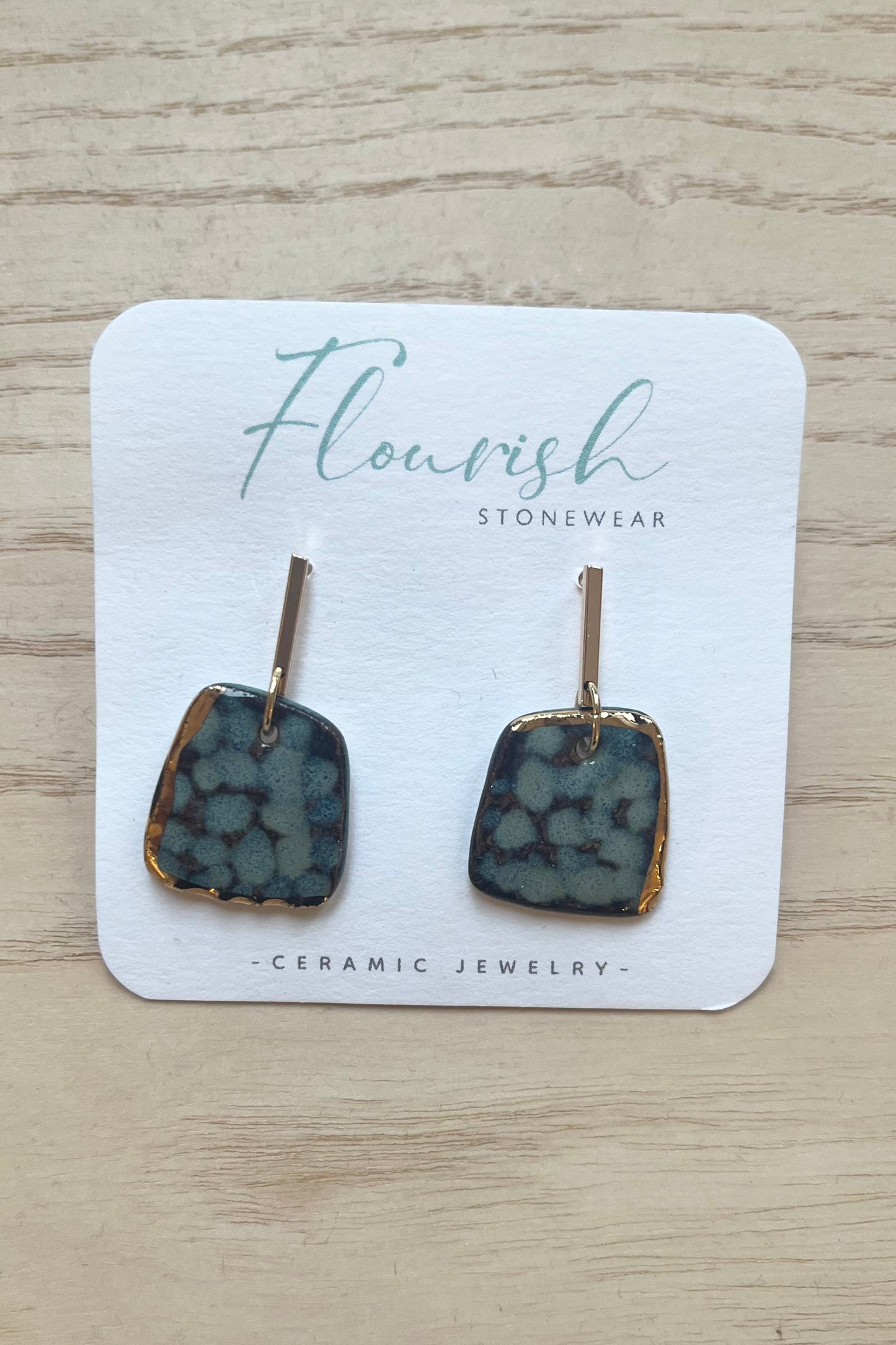 Square Spotted Dangle Earrings