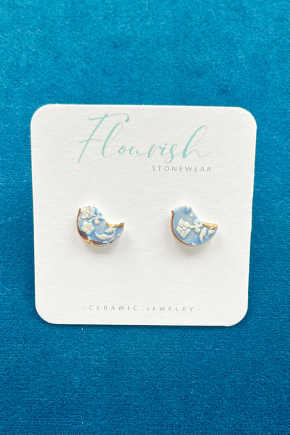 Ceramic Imprinted Bird Studs