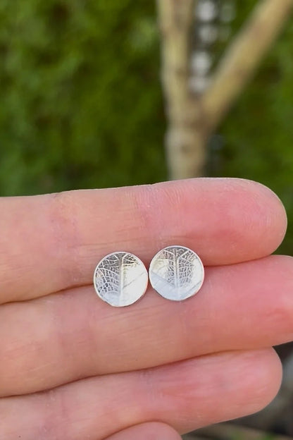 Leaf Imprint Disc Studs