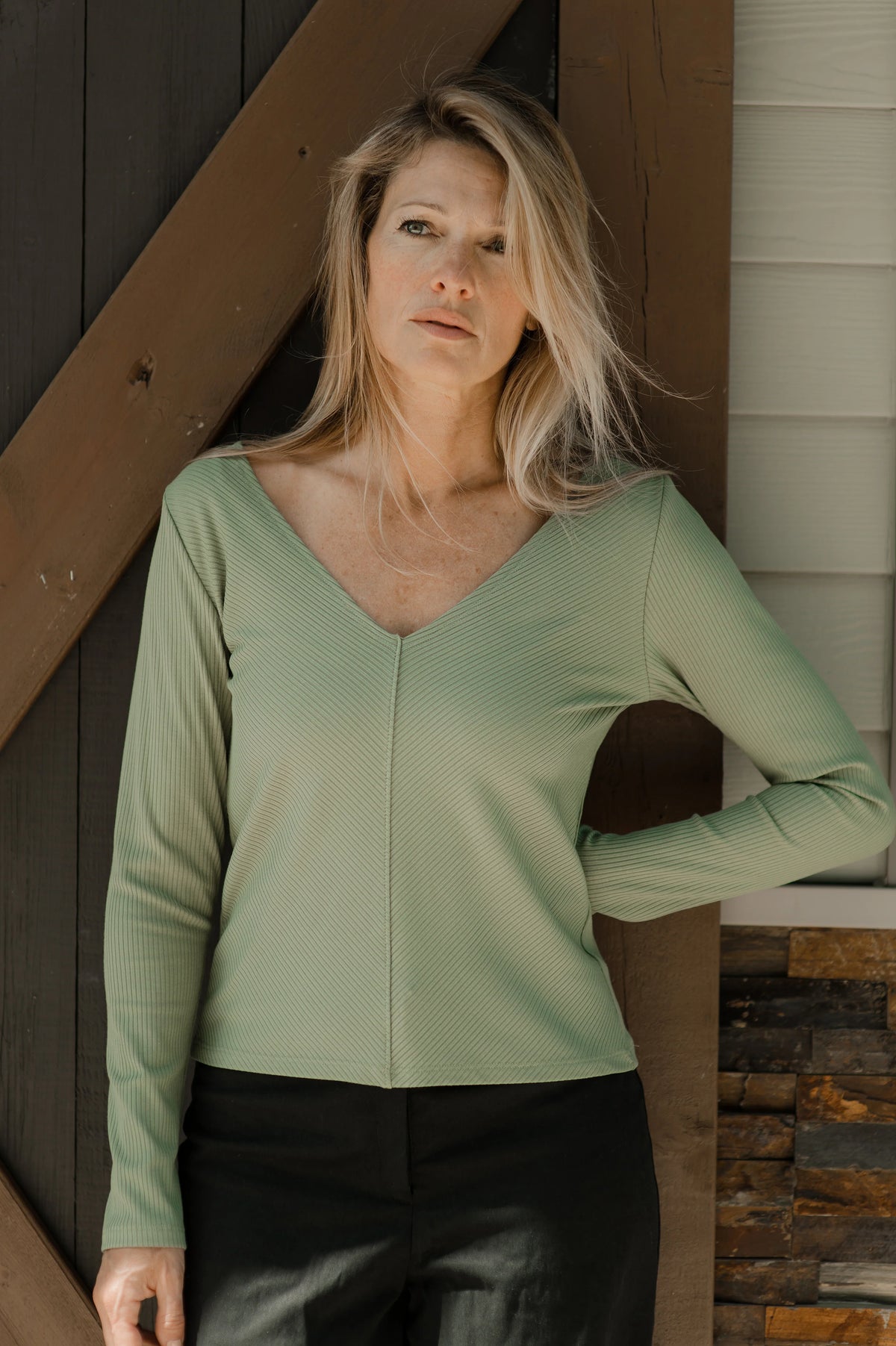 Bamboo Deep V-Neck