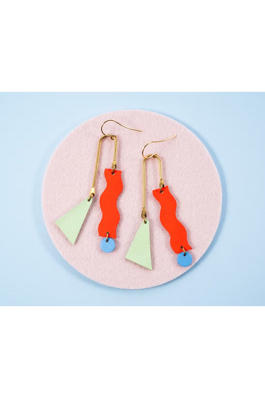 Asymmetrical Squiggle Mobile Earrings