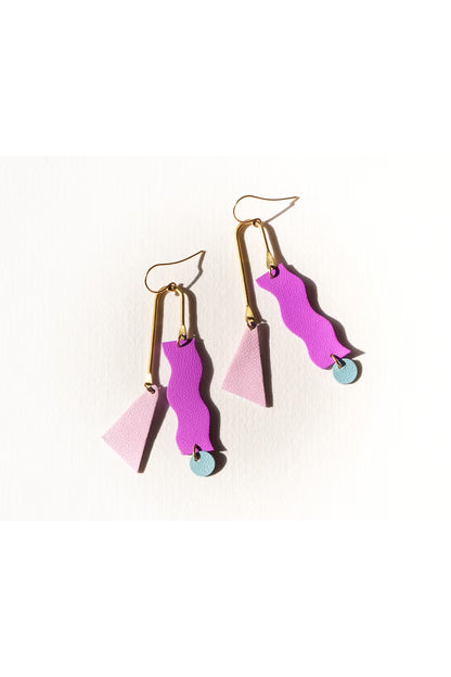 Asymmetrical Squiggle Mobile Earrings