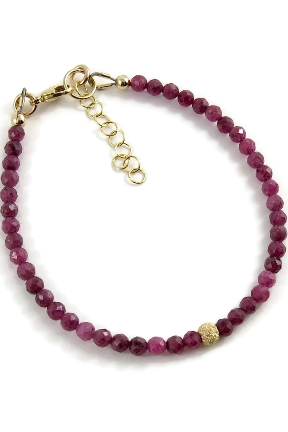 Adjustable Gemstone Bead Bracelets • 14K Gold Fill