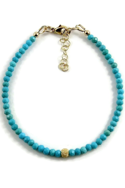 Adjustable Gemstone Bead Bracelets • 14K Gold Fill