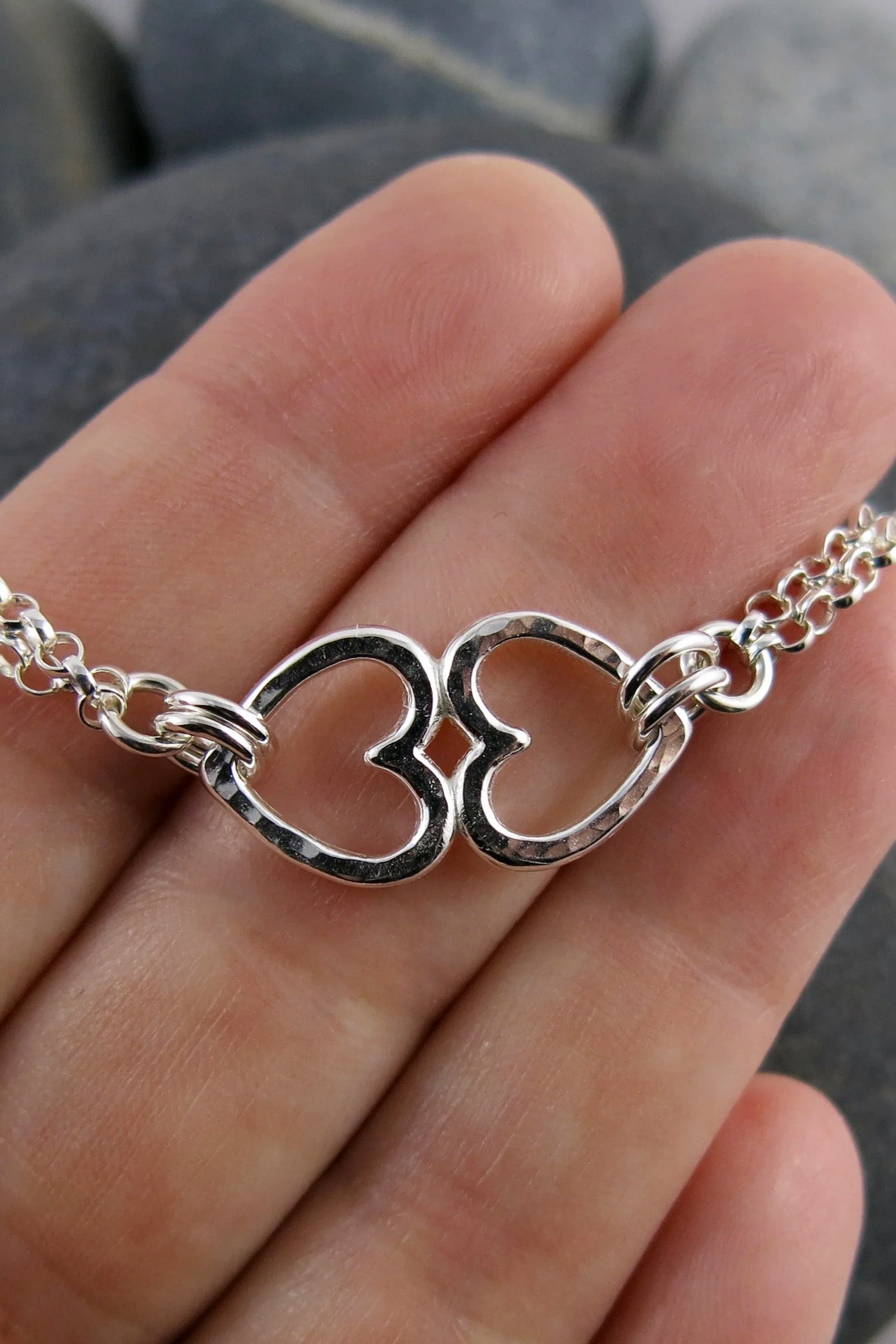 Open Hearts Duo Bracelet • Sterling Silver