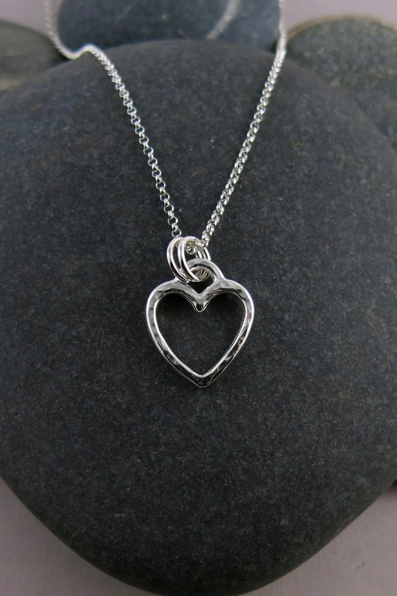 Open Heart Necklace •  Sterling Silver