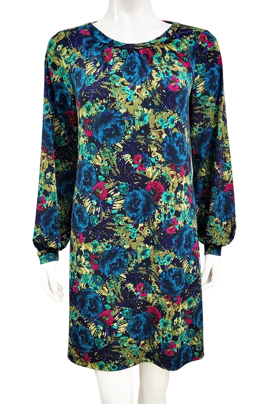 The Gwyneth mini dress from Mandala in Vintage Roses is shown on a mannequin against a white background 