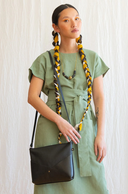 Woodstock Recycled Leather Shoulder Bag