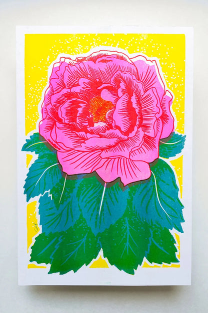 Peony Risograph Print