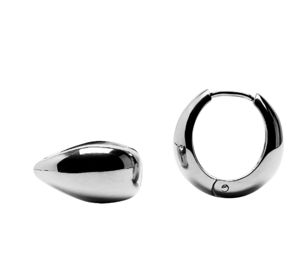 MayMay Teardrop Bold Mini Hinge Hoop Earring | 18K PVD Steel