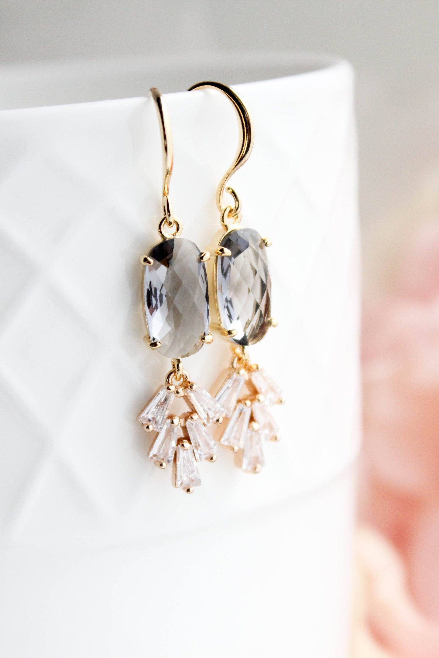 Art Deco Sparkling Leaf Earrings (4 colors)